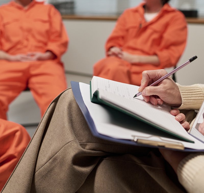 Inmates at the Spartanburg County Detention Center sit for a medical examination post-booking. Fortunately for one of these inmates, they've gotten in touch with a Spartanburg Bail Bondsman who will get them out in a flash.